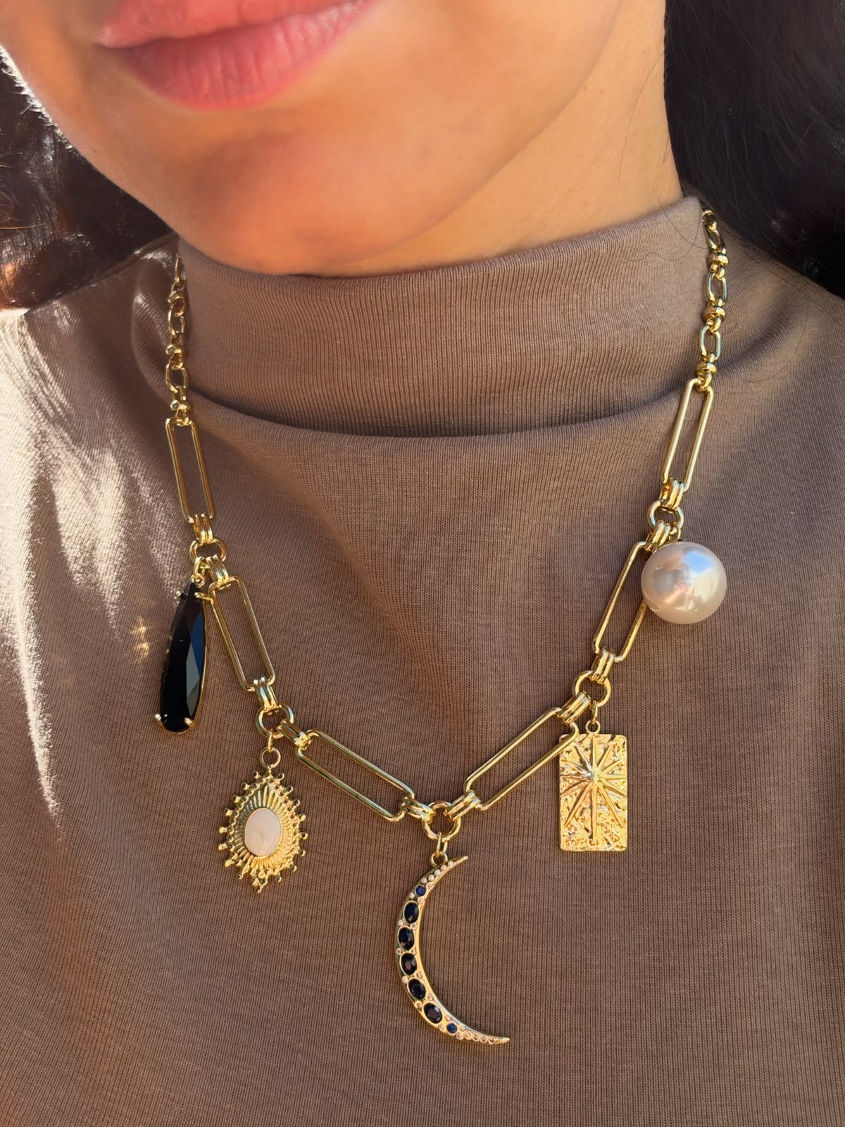 Moon charm choker