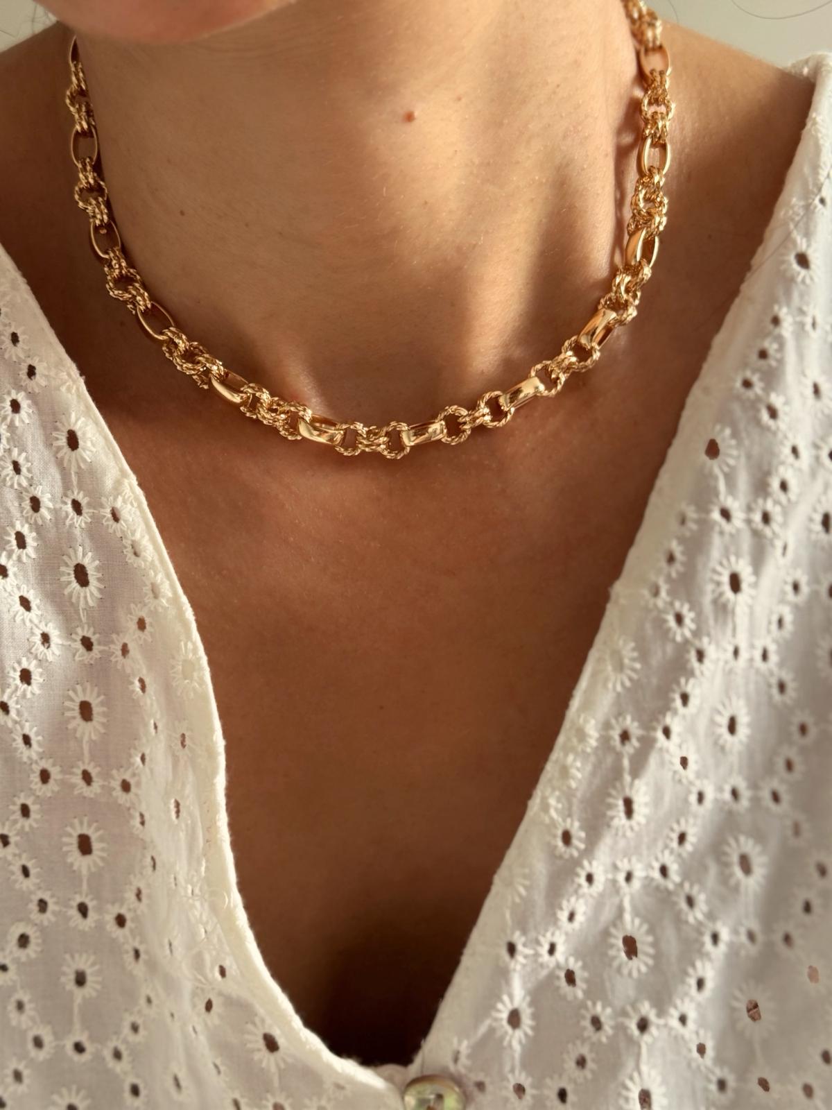 Rose renk ring choker