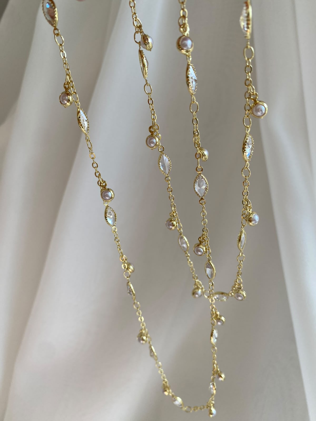 Drop & pearl uzun kolye