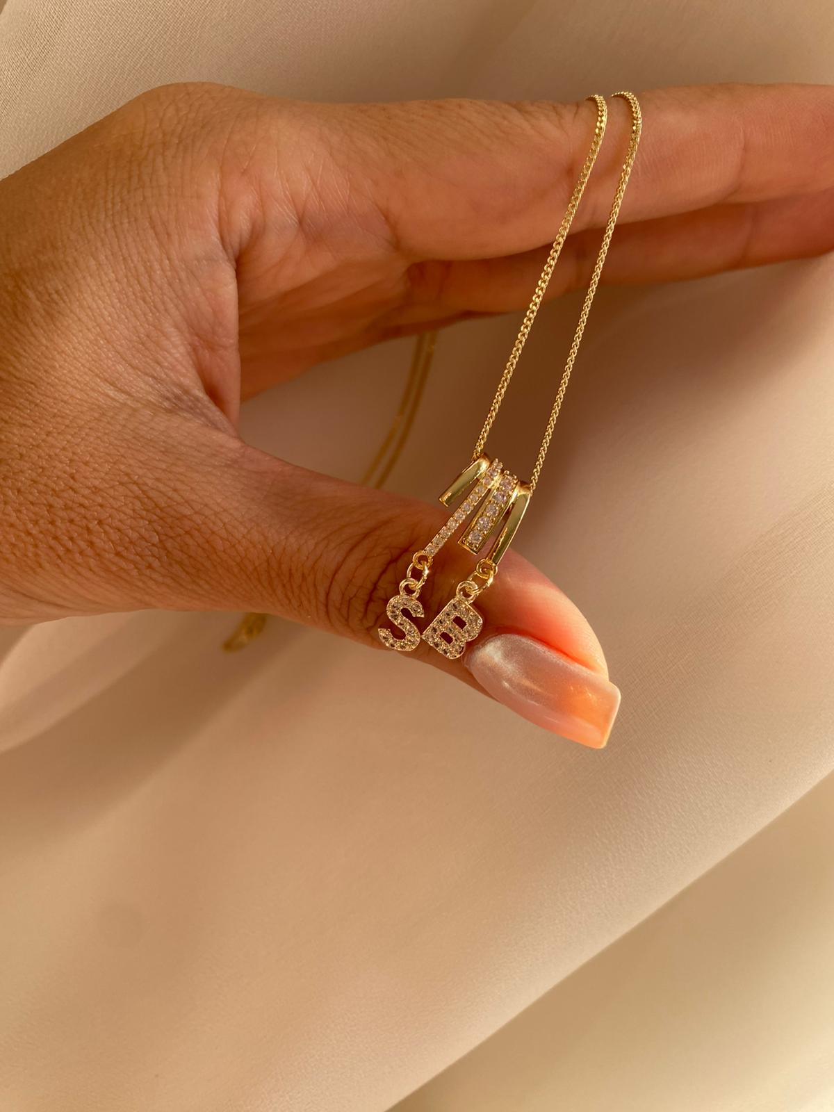 Light ikili harf kolye