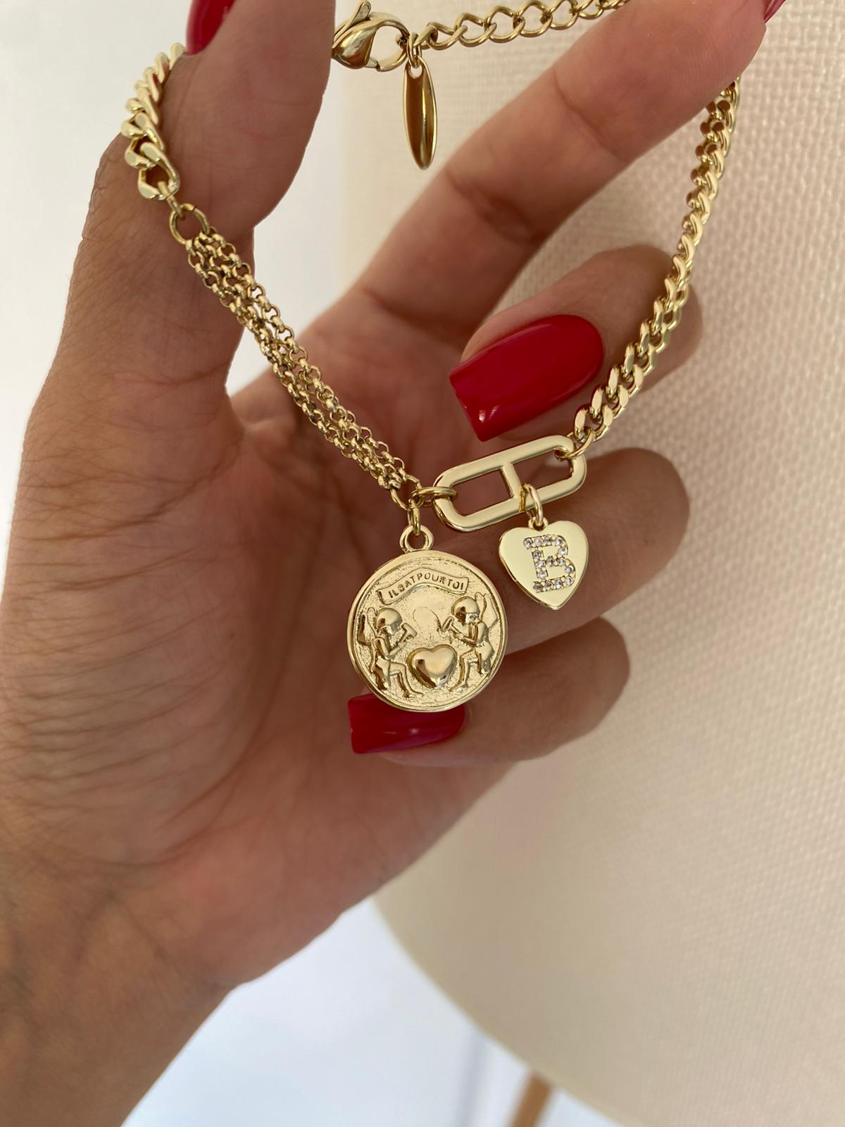 Nia Heart Harf Bileklik