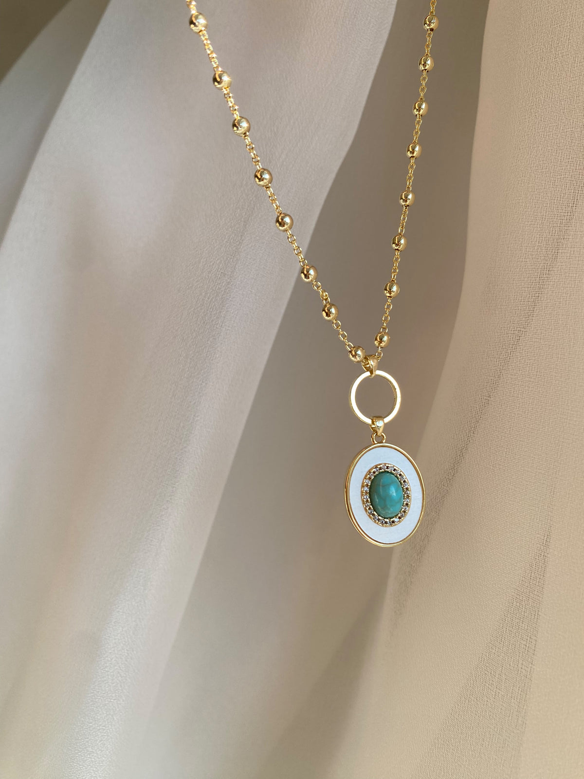 turquoise stone kolye