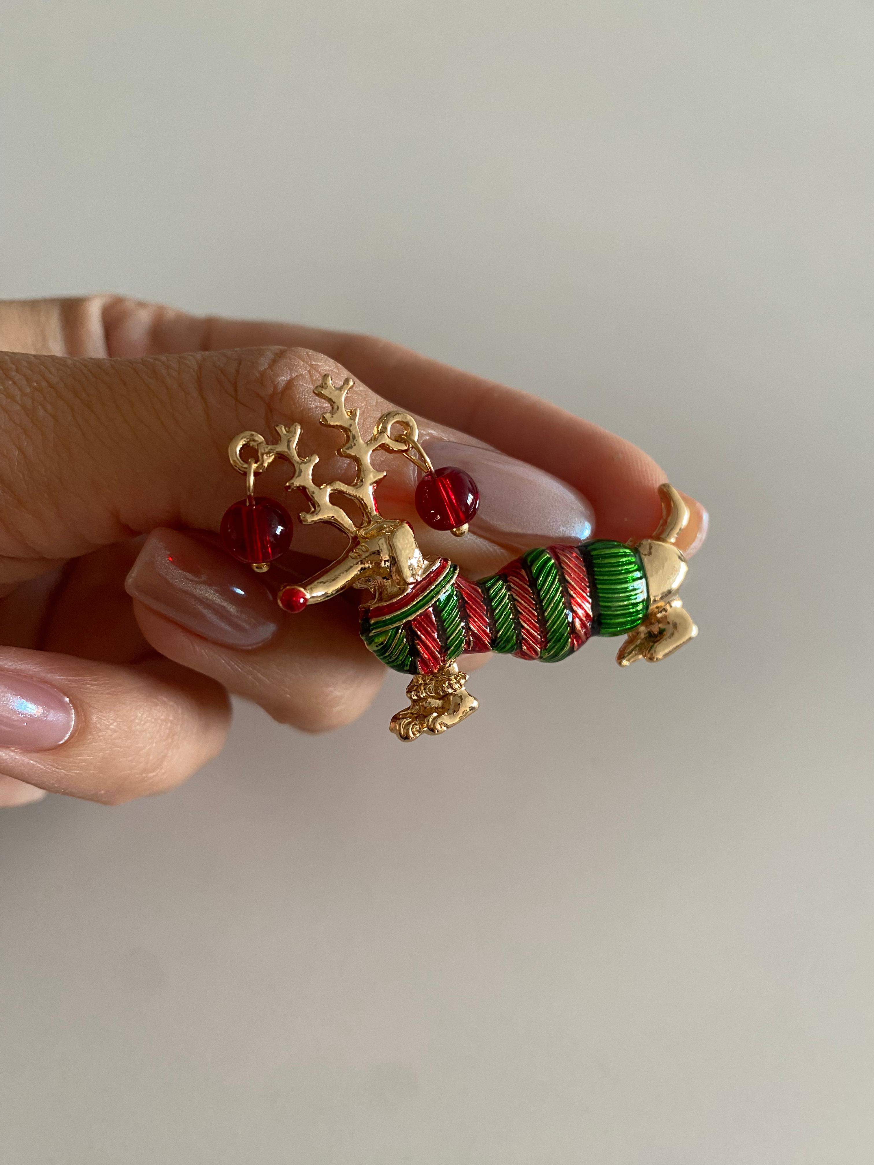 Christmas Geyik Broş