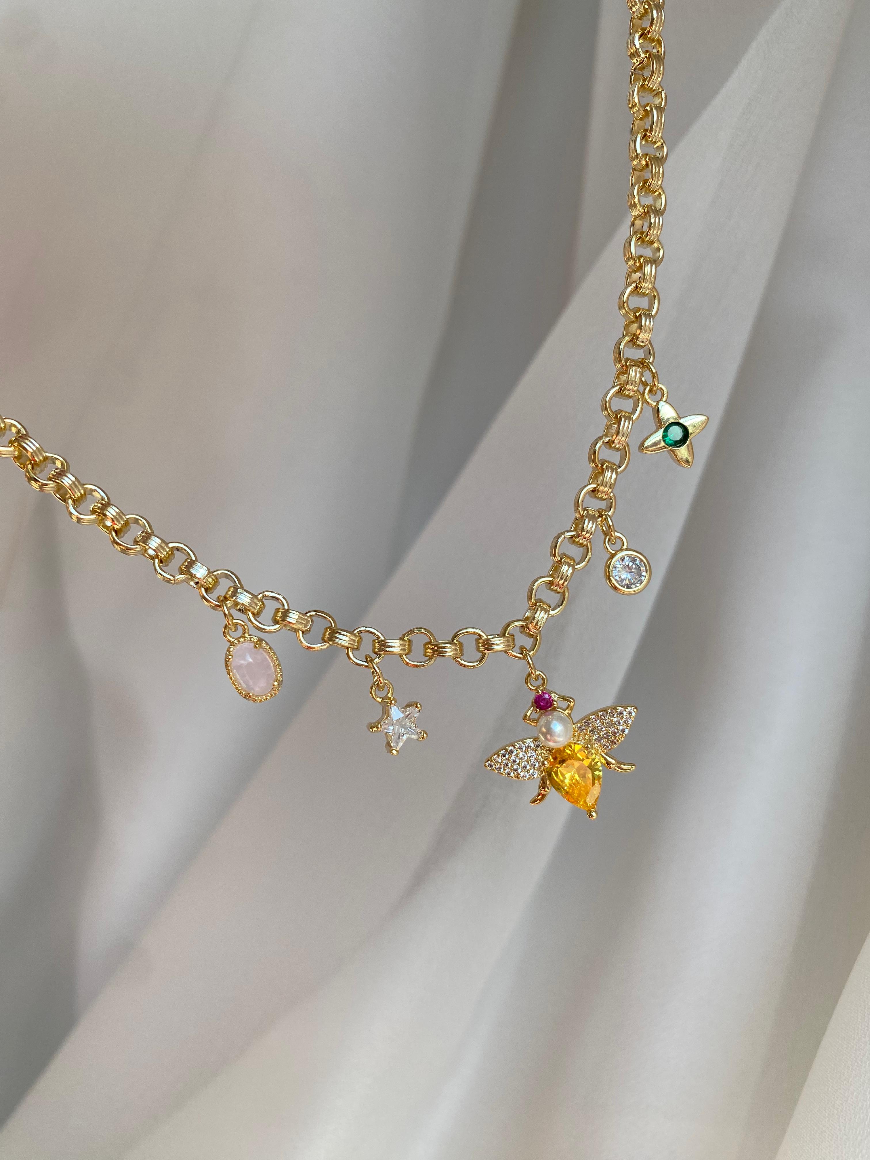 Yellow bee Charm Choker