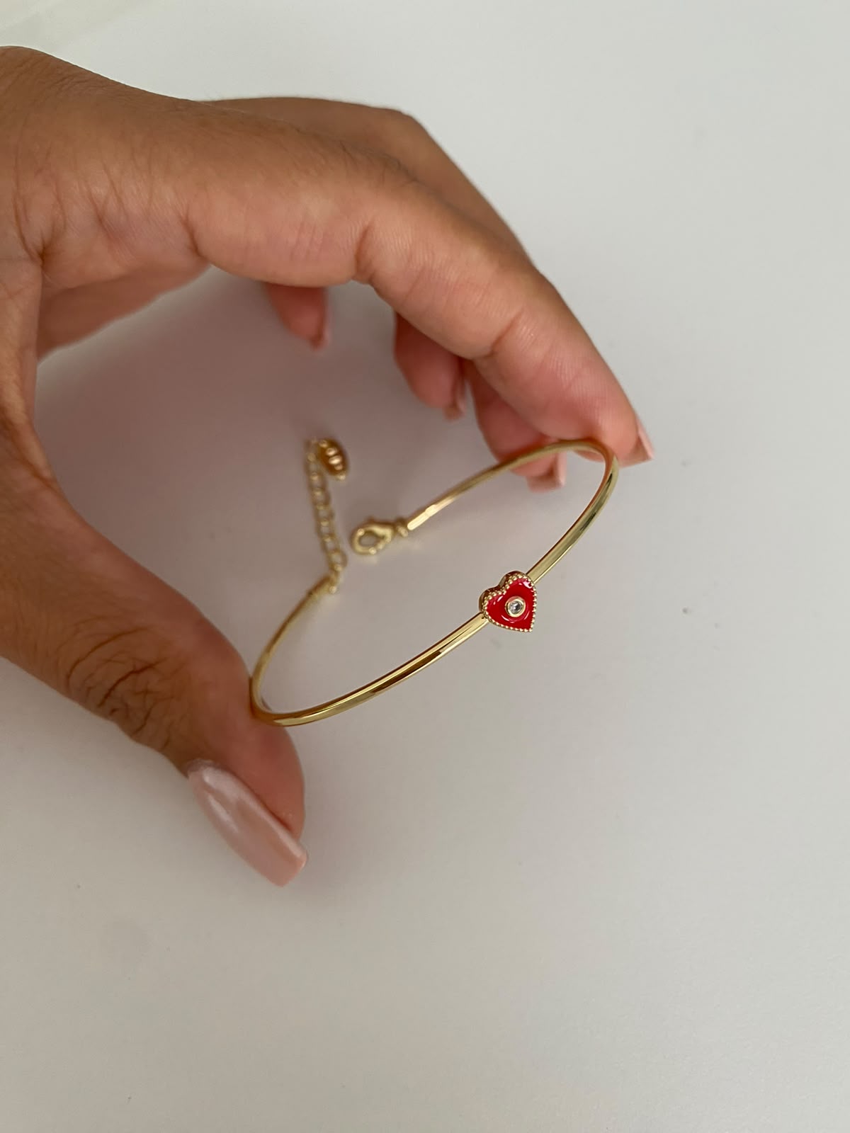 Red heart ince kelepçe
