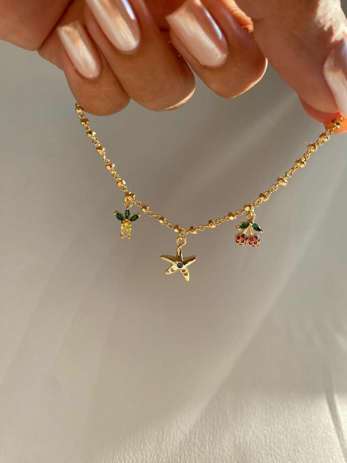 Cherry star charm bileklik