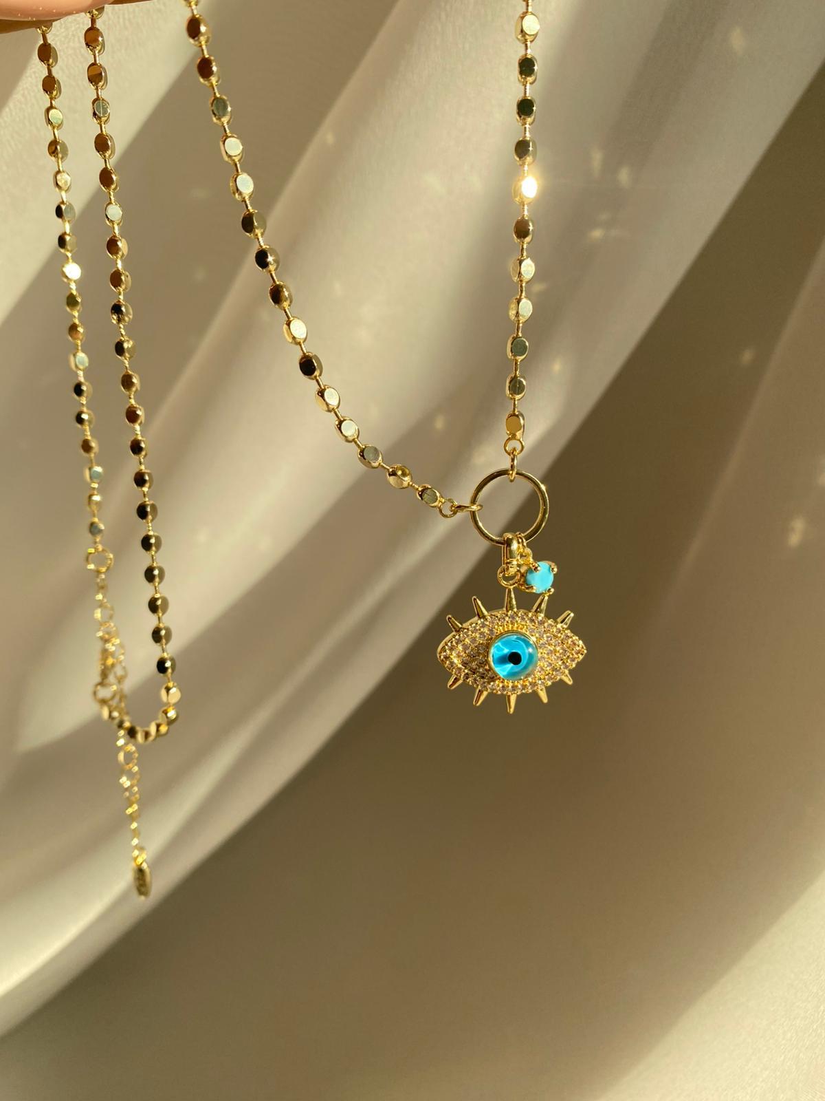 eyes blue uzun kolye