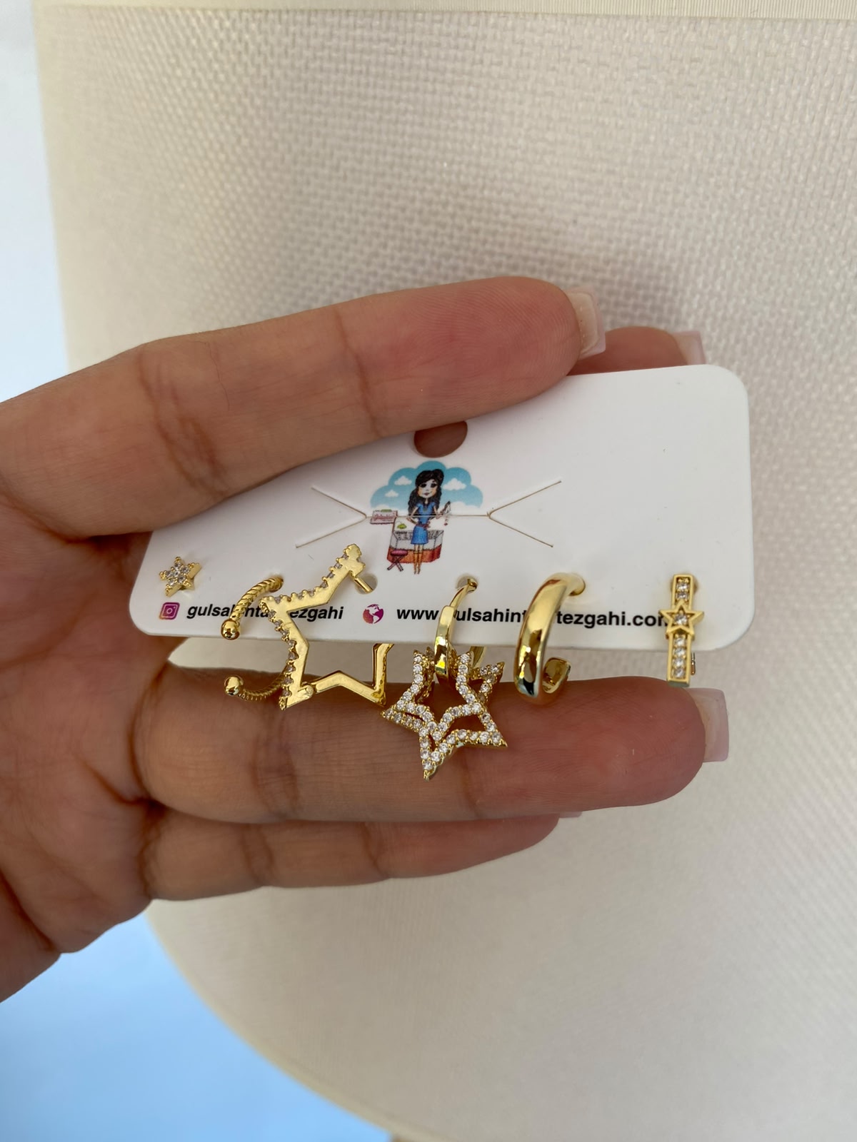 stars 6'lı set küpe