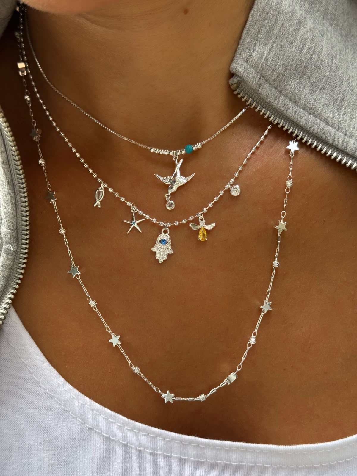 Bird charm Gümüş kolyeler