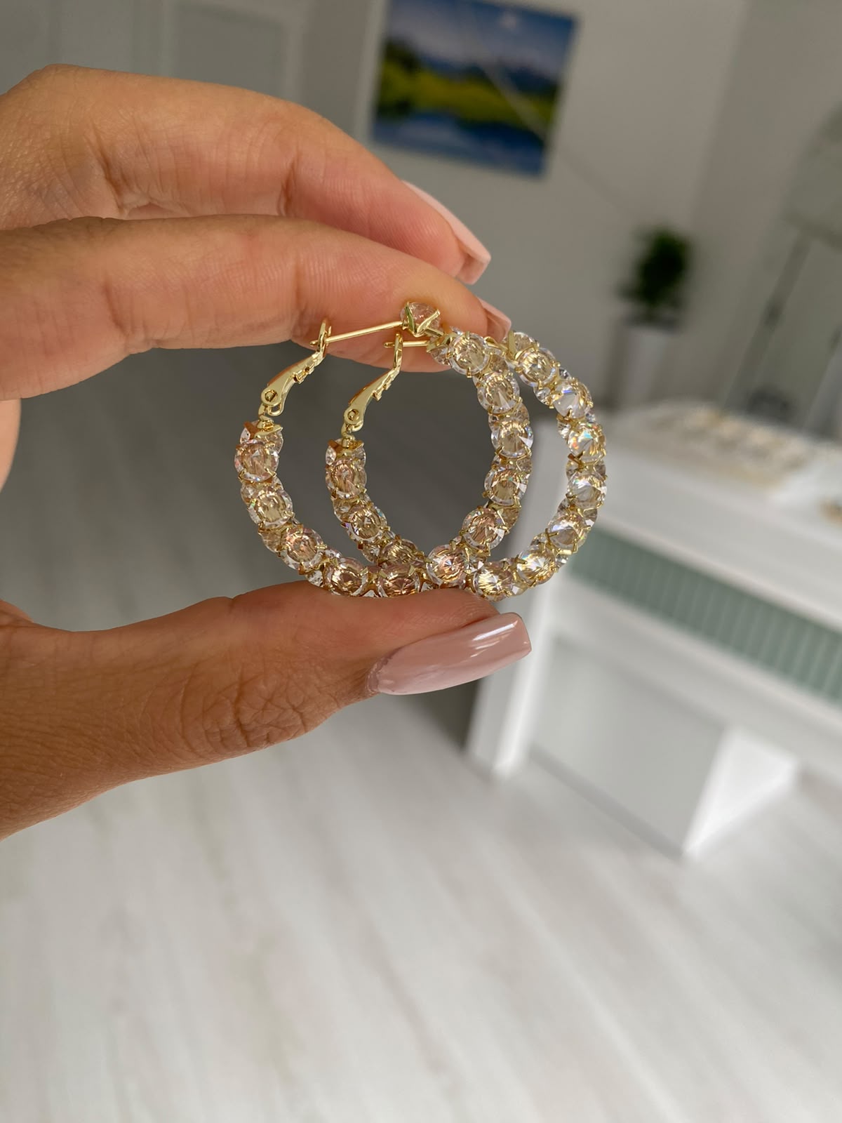Gold diamond küpe