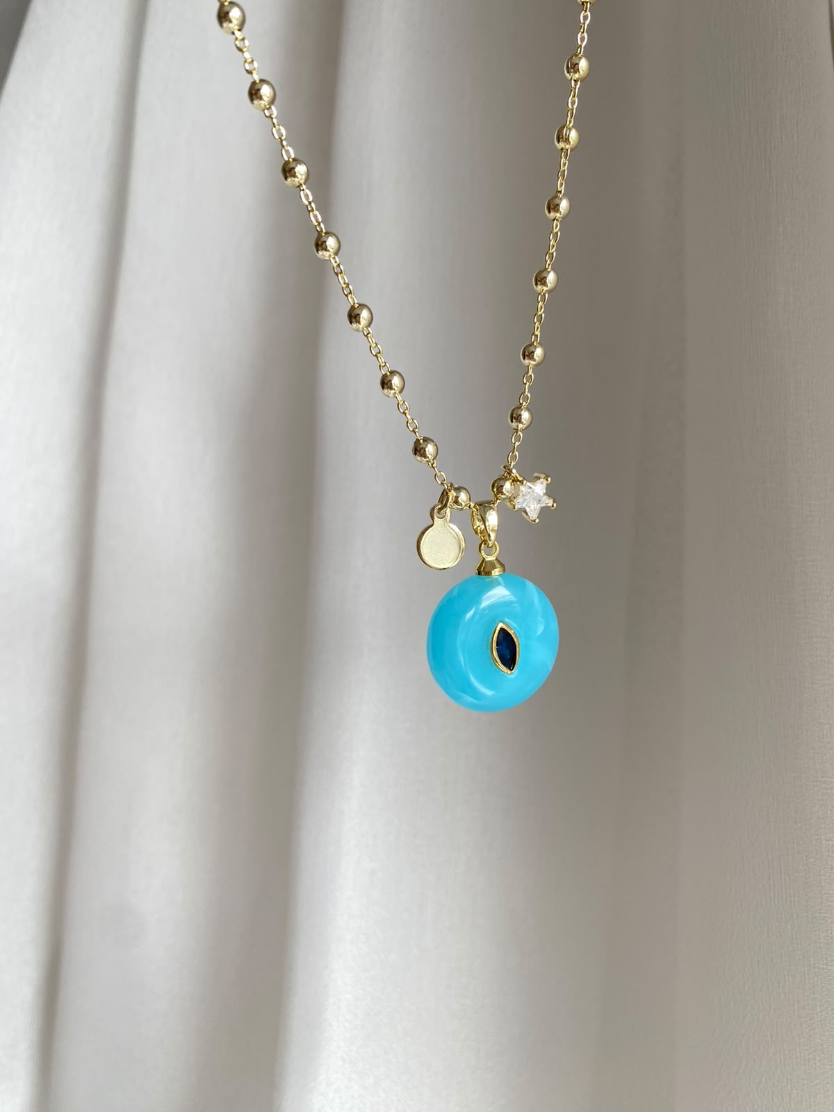 Turkuaz stone charm kolye