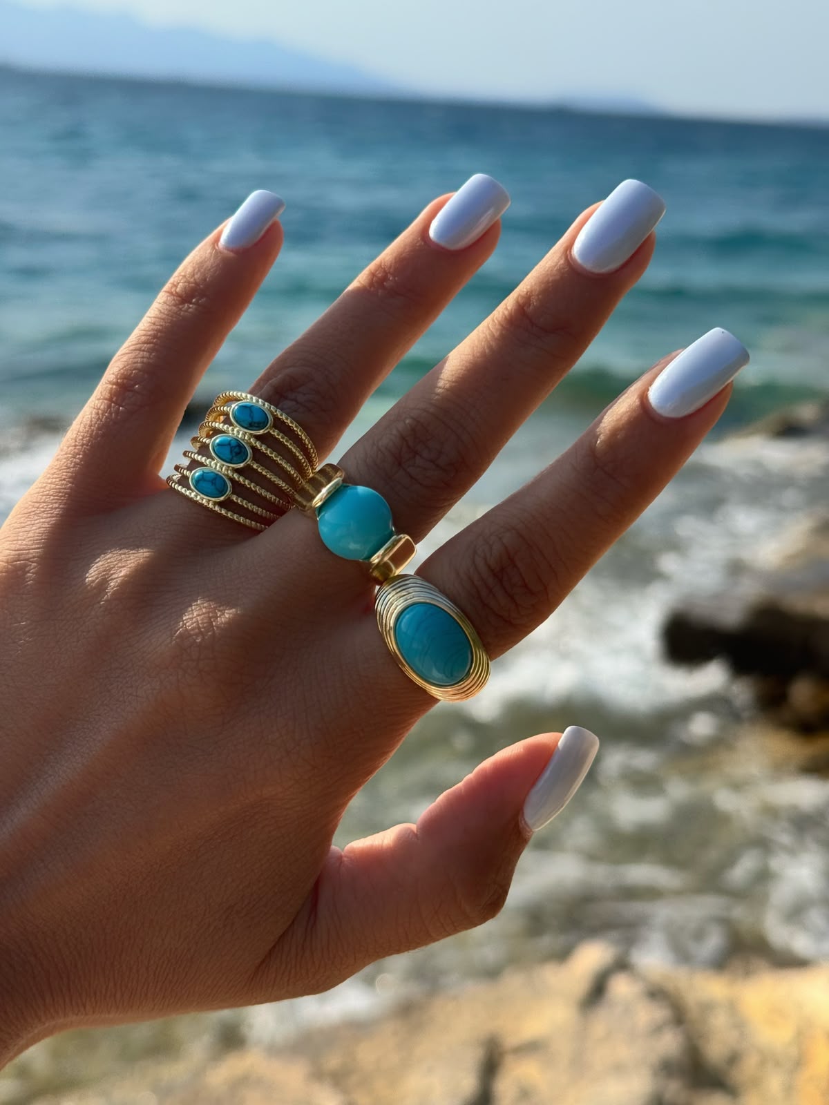 Goldy  turquoise yüzükler