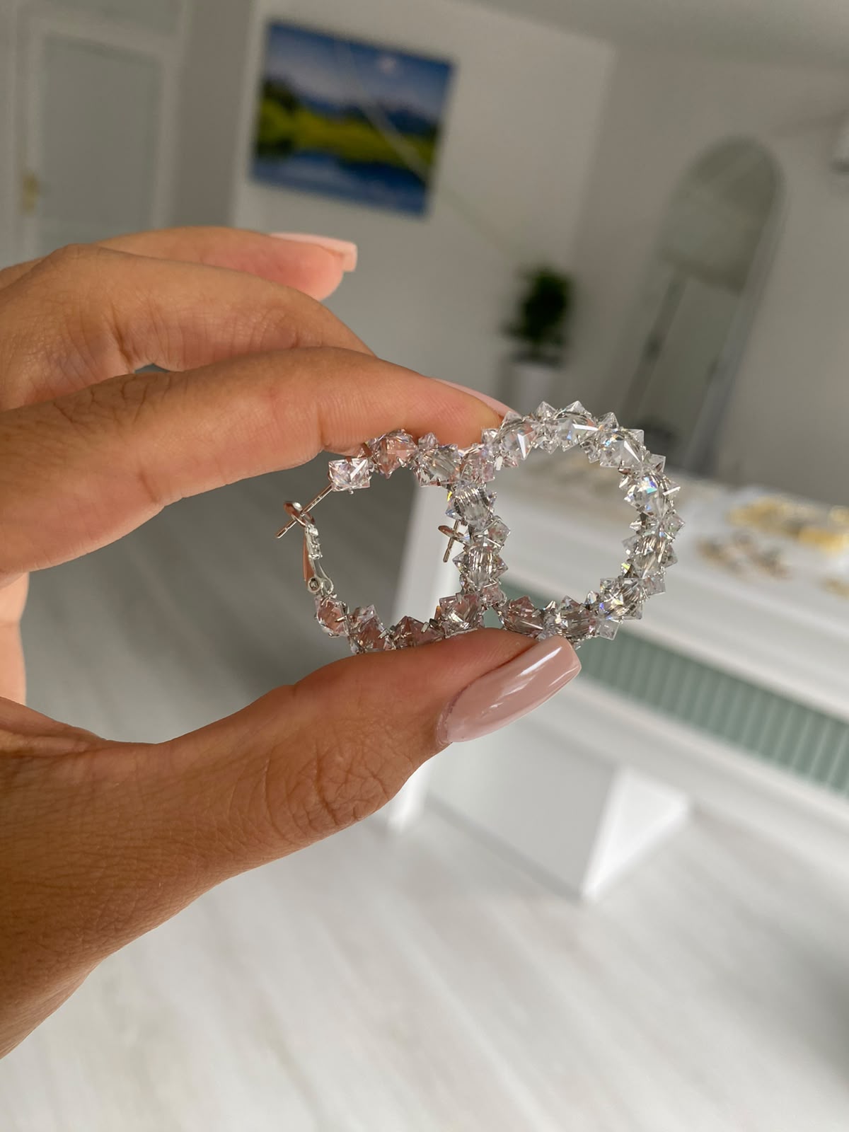 Crystal silver küpe