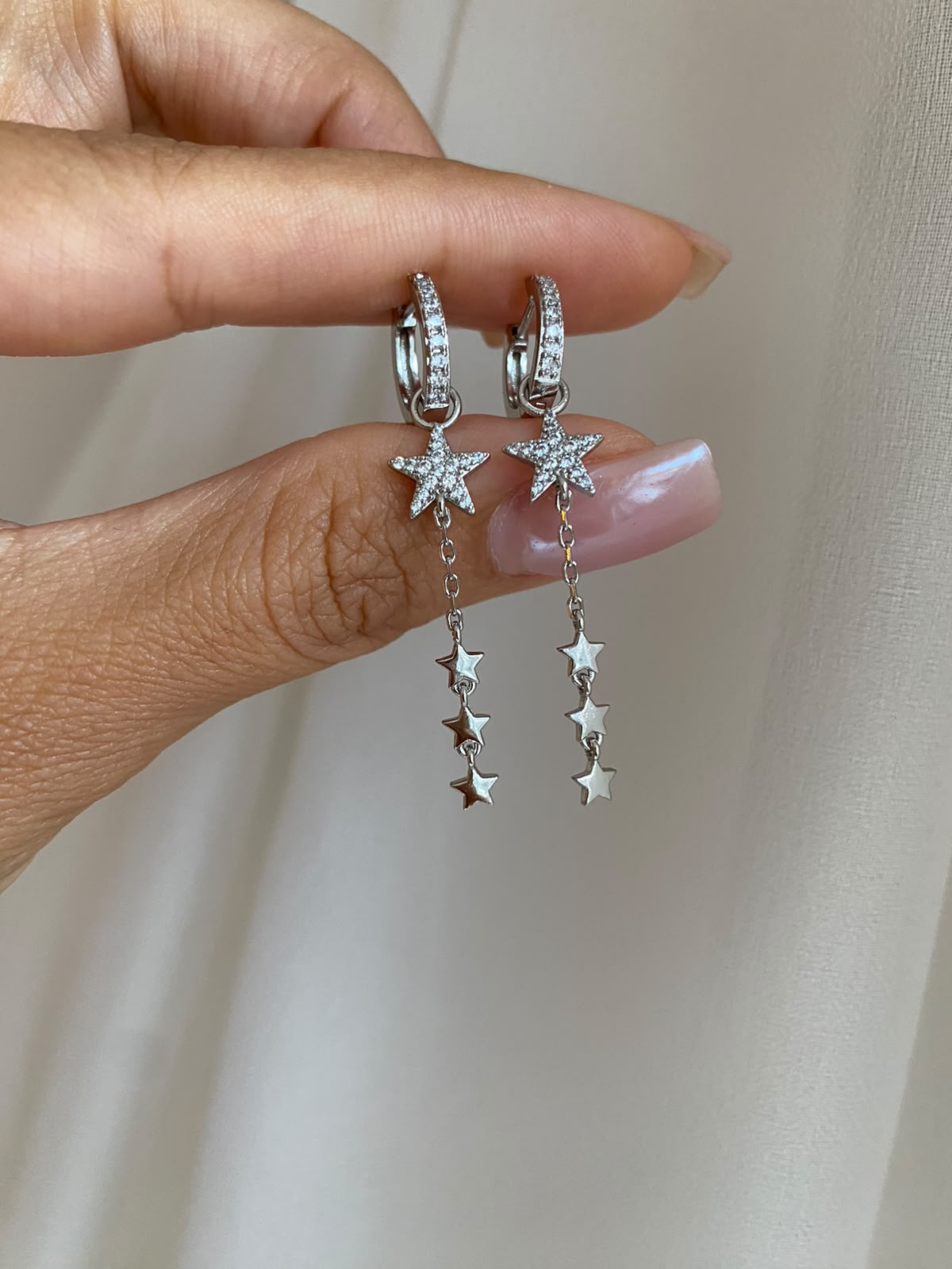 Silver star küpe