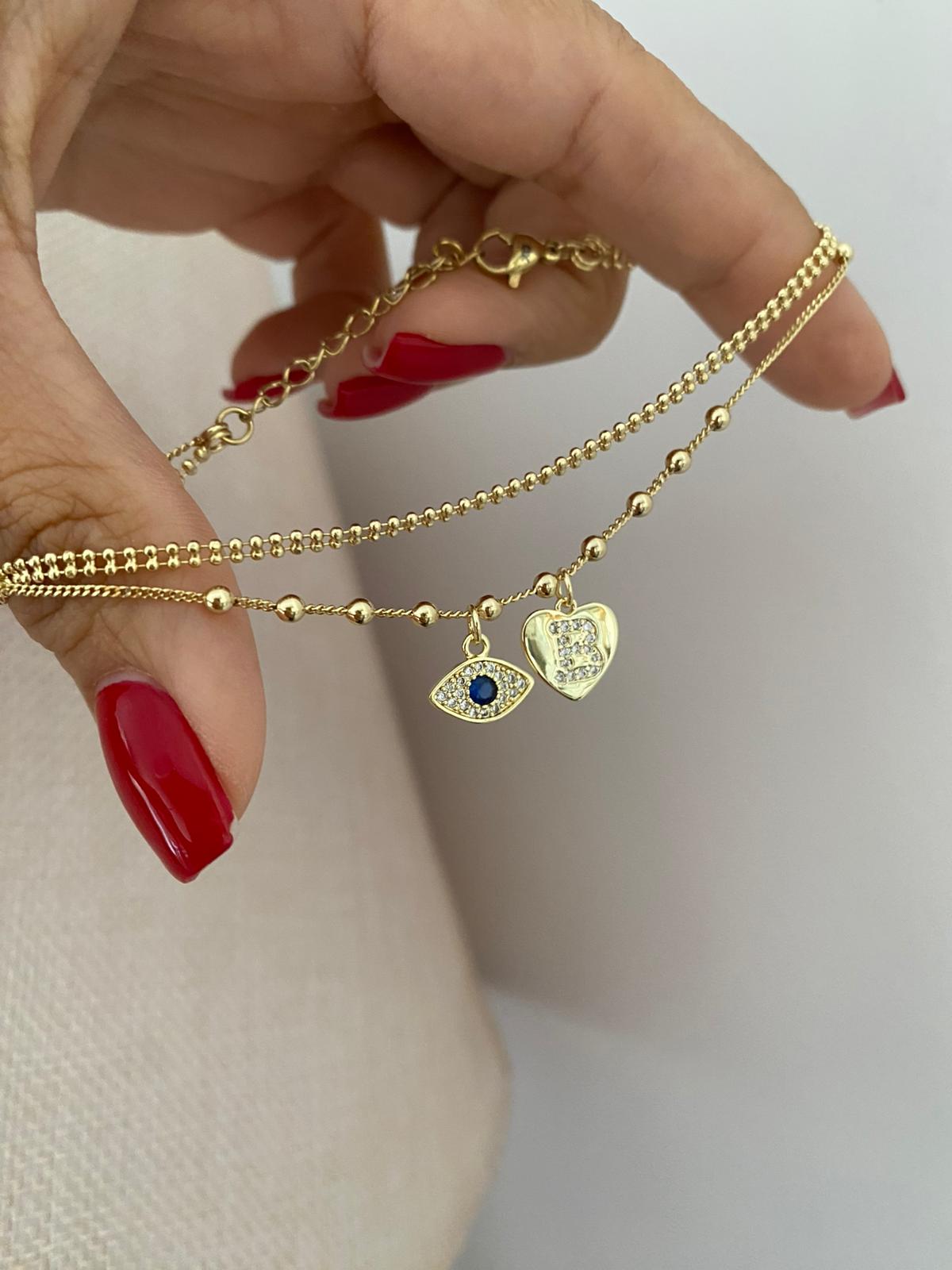 eyes heart harf bileklik