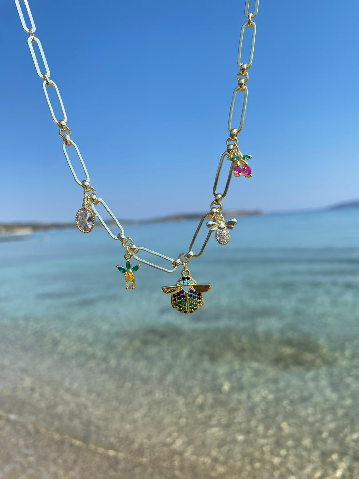 Green luck Charm Choker