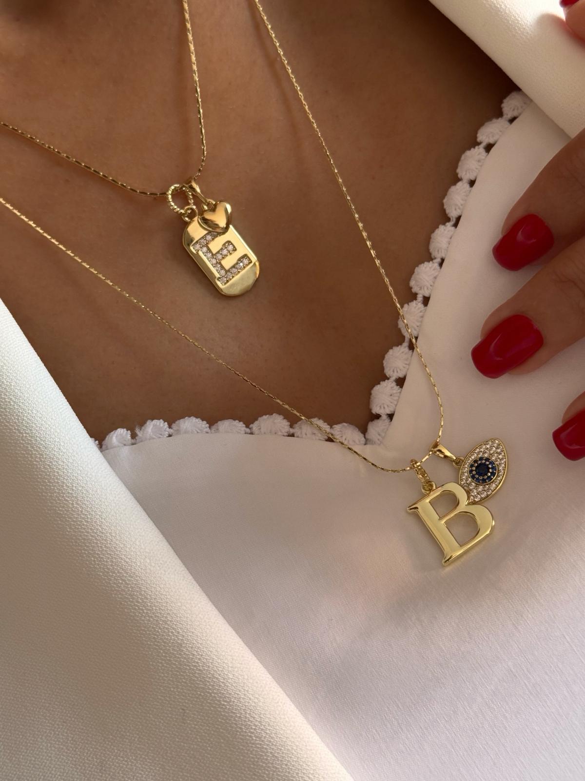 Heart Eyes Harf Kolyeler