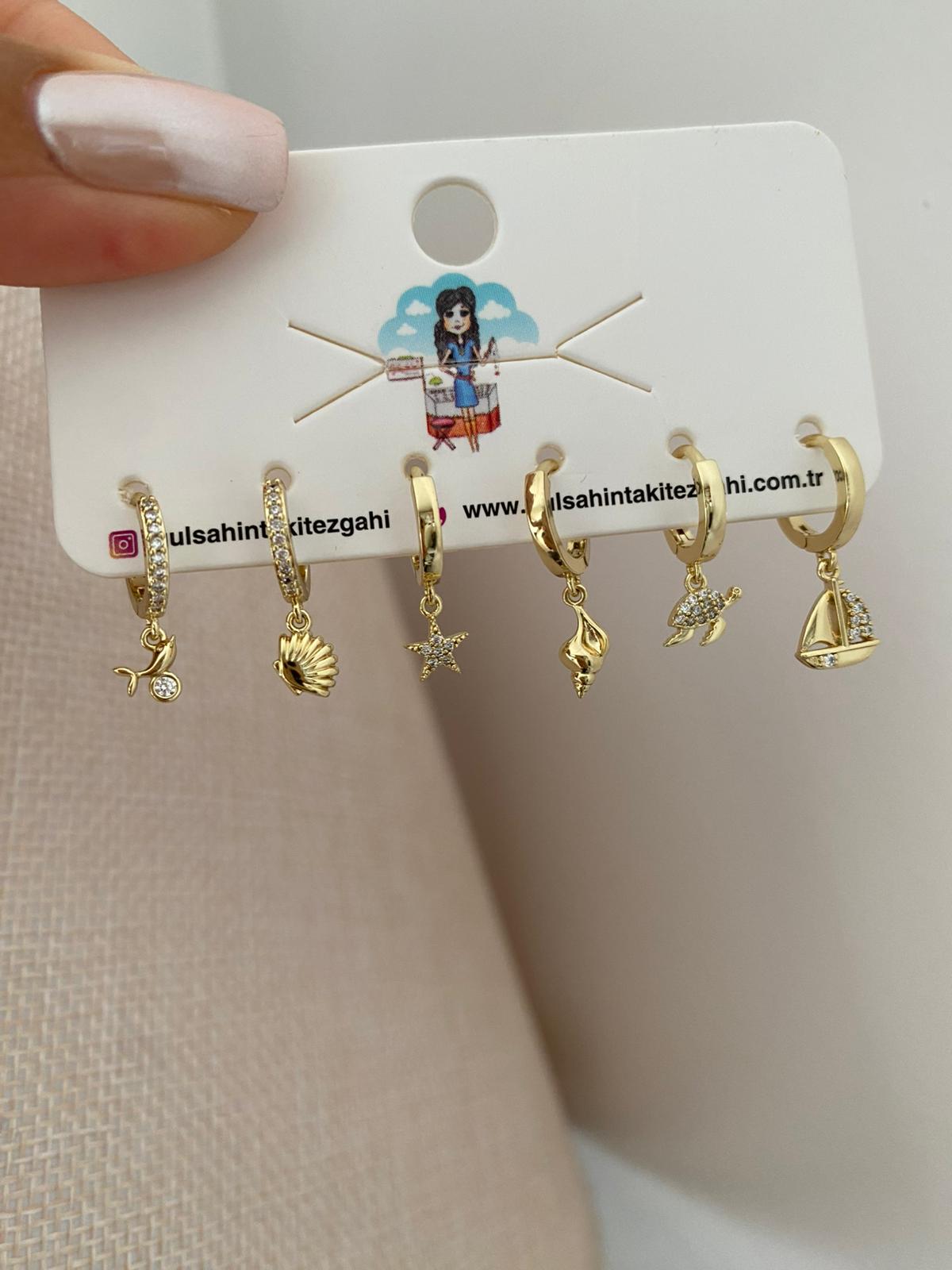 Elara 6'lı Set Küpe
