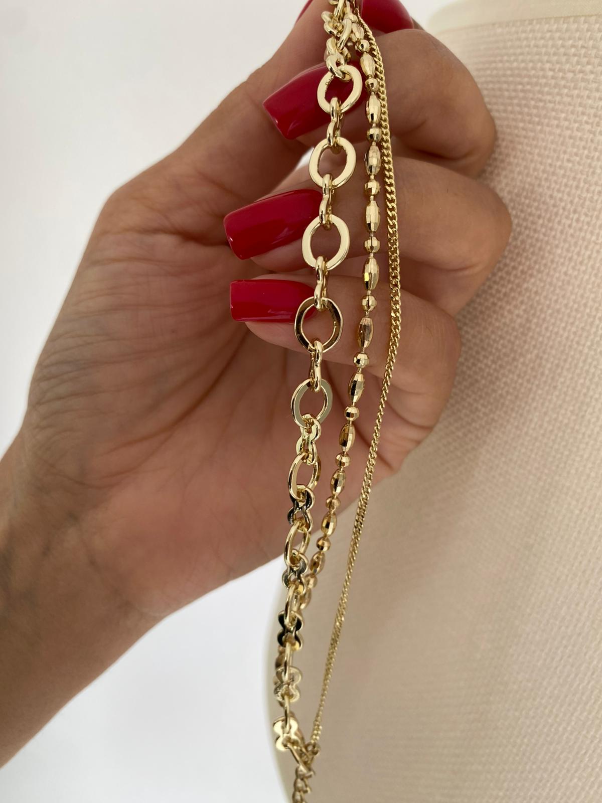 Halka chain üçlü birleşik bileklik