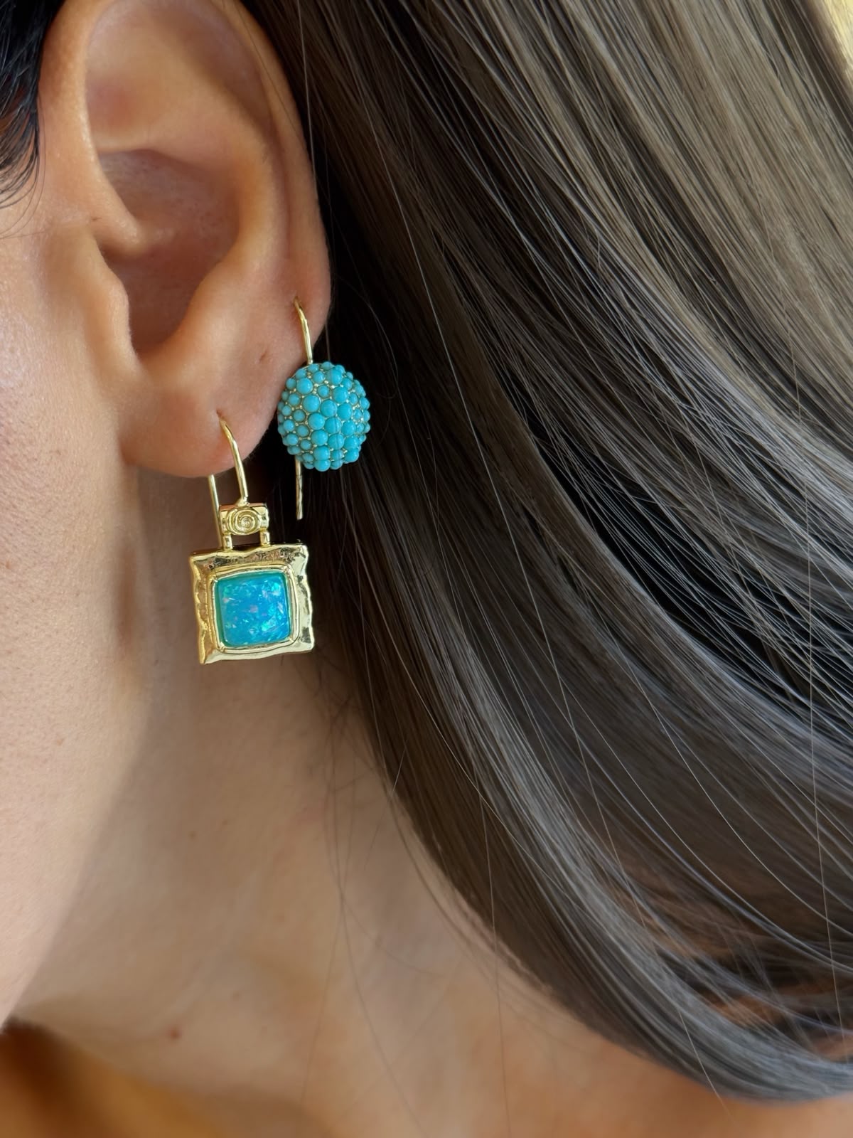 Clarissa turquoise küpeler
