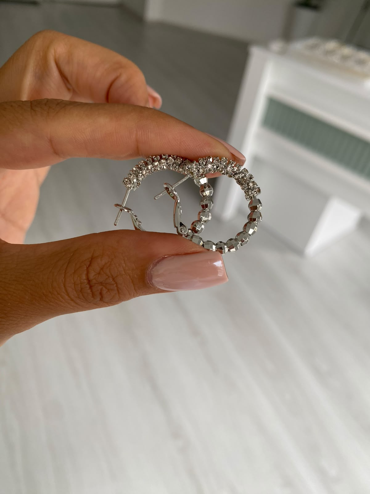 Confety ball silver küpe