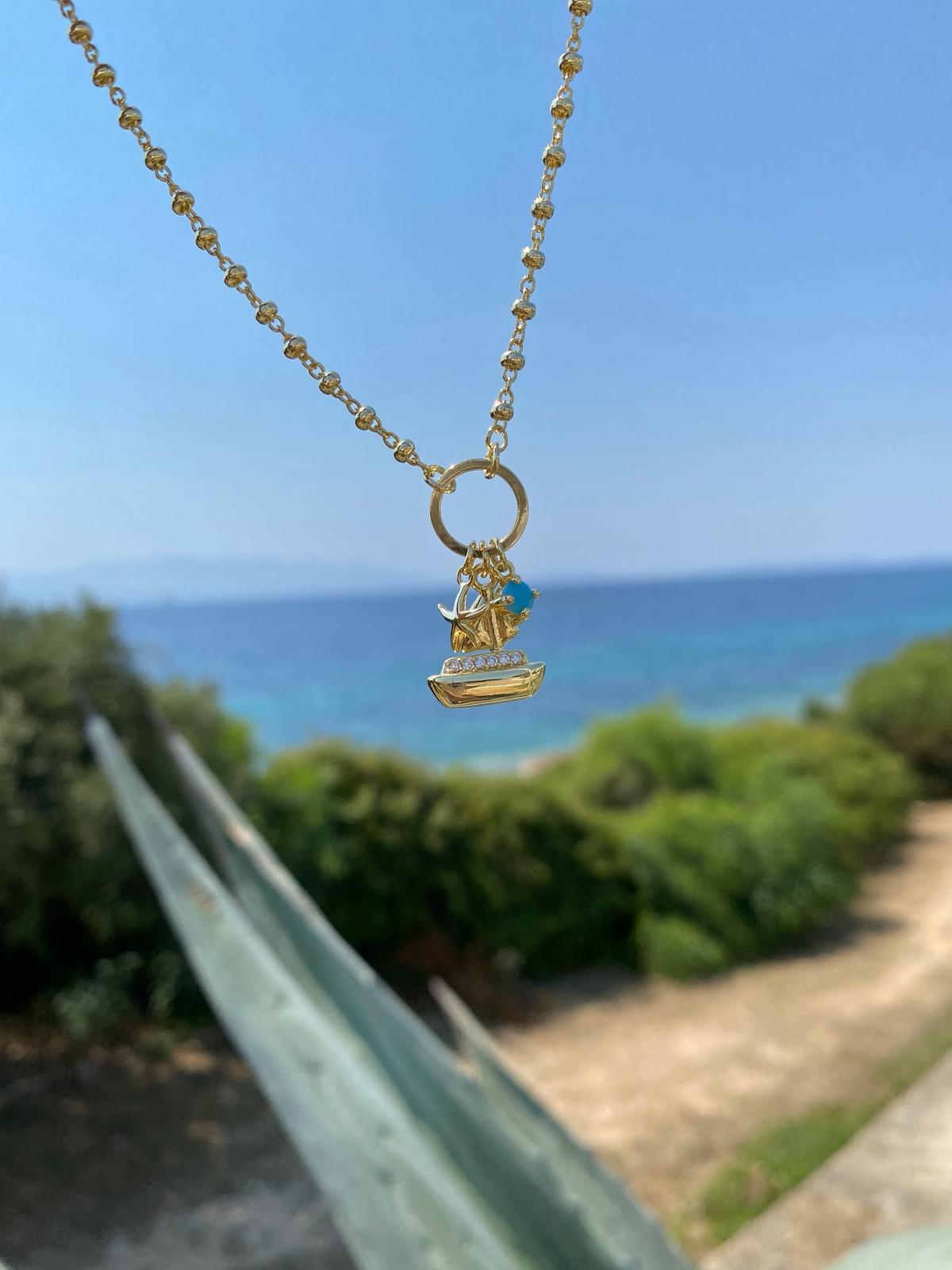 Yelken & yıldız charm kolye
