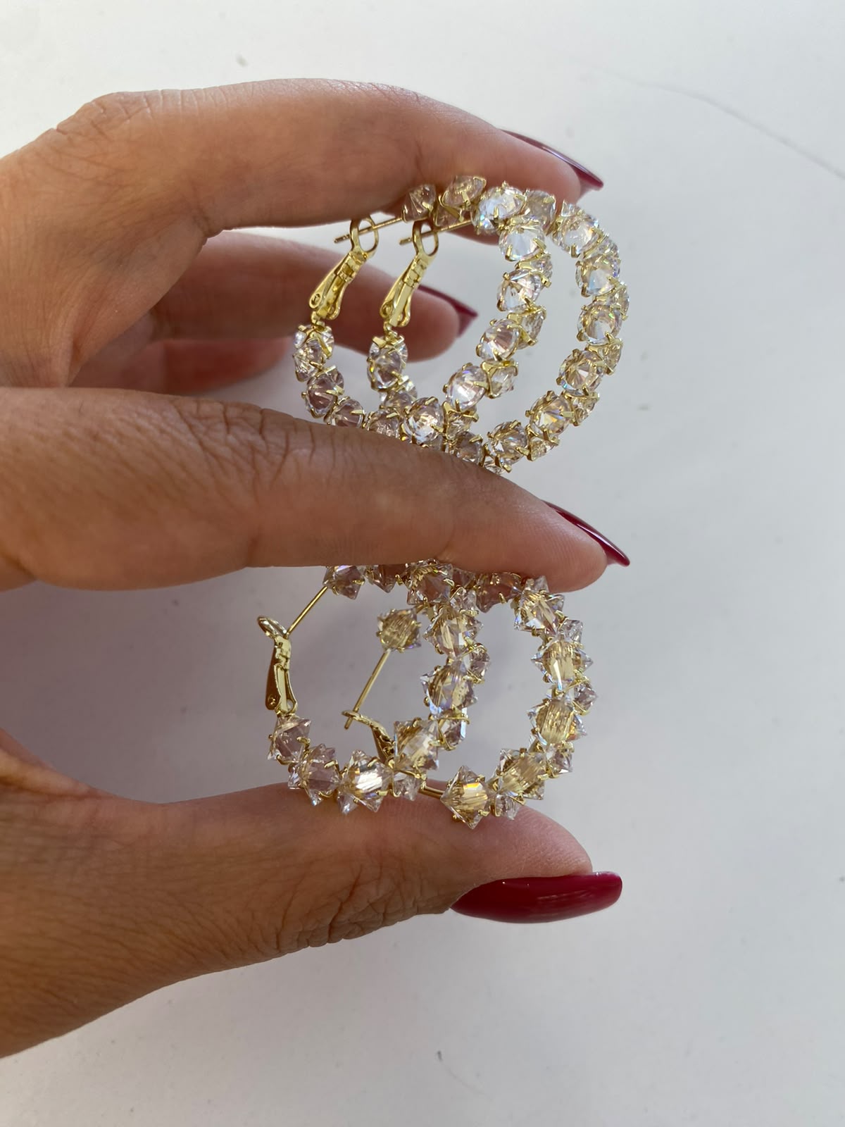 Cyrstal  gold küpe