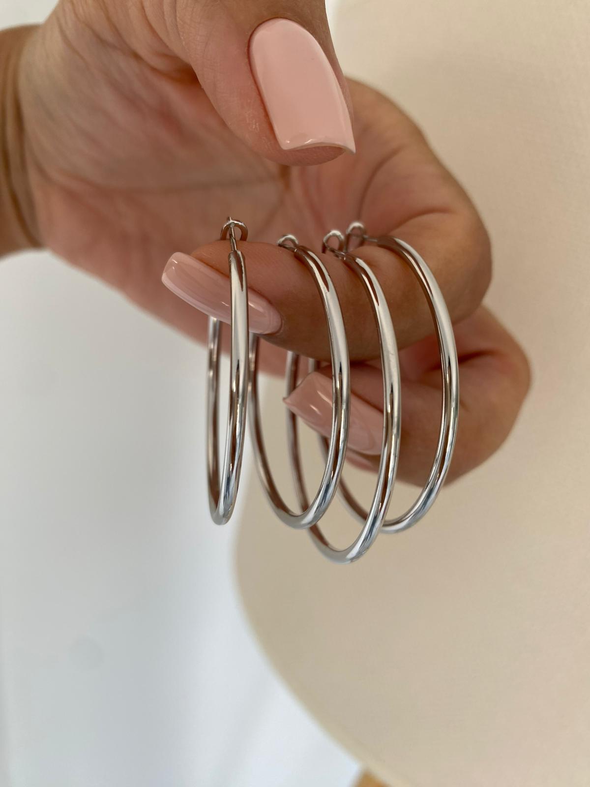 Silver Halka Küpe