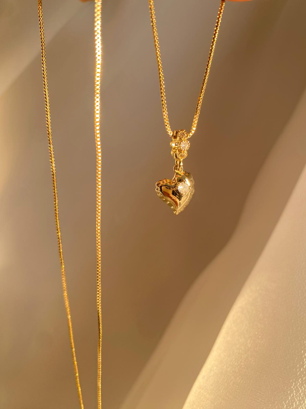 heart stone kısa kolye