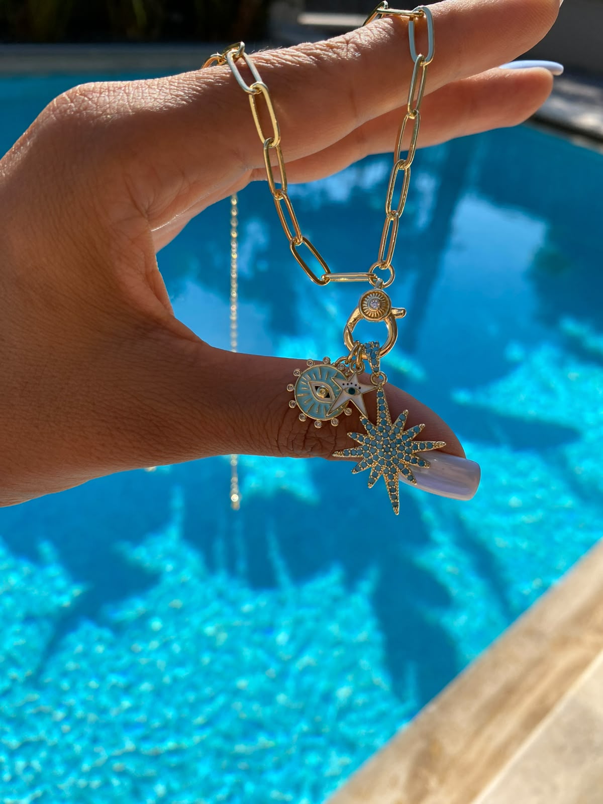 Turkuaz Charm kolye