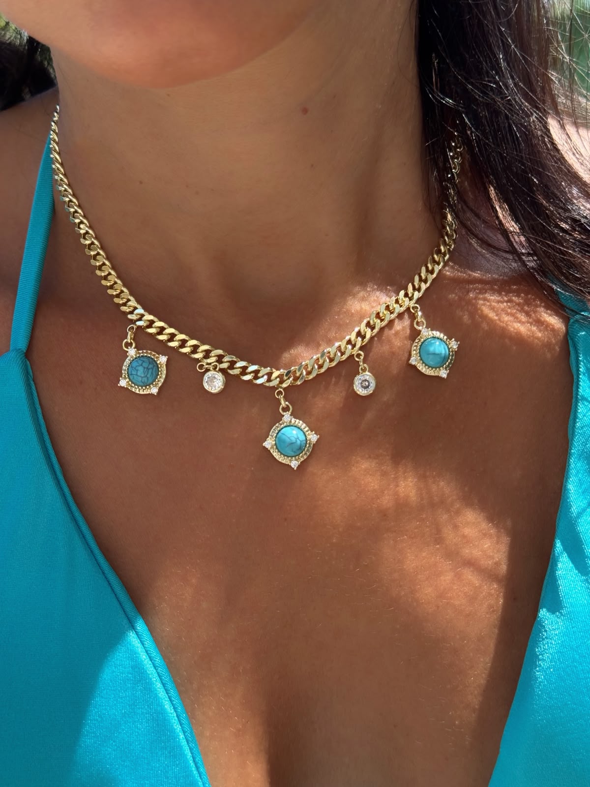 Turkuaz stone choker