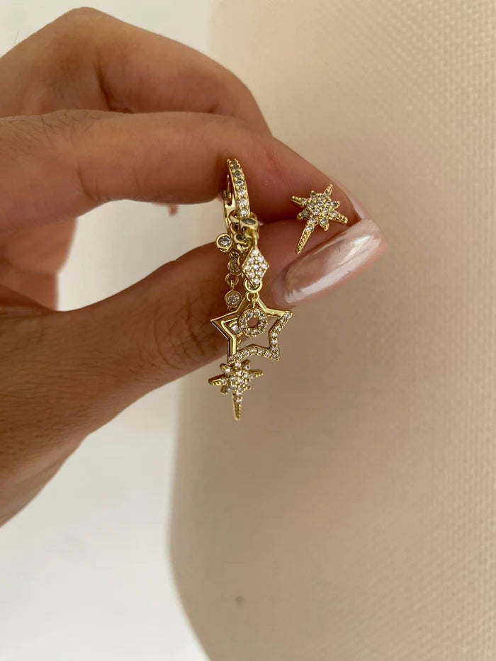 Poles star set küpe