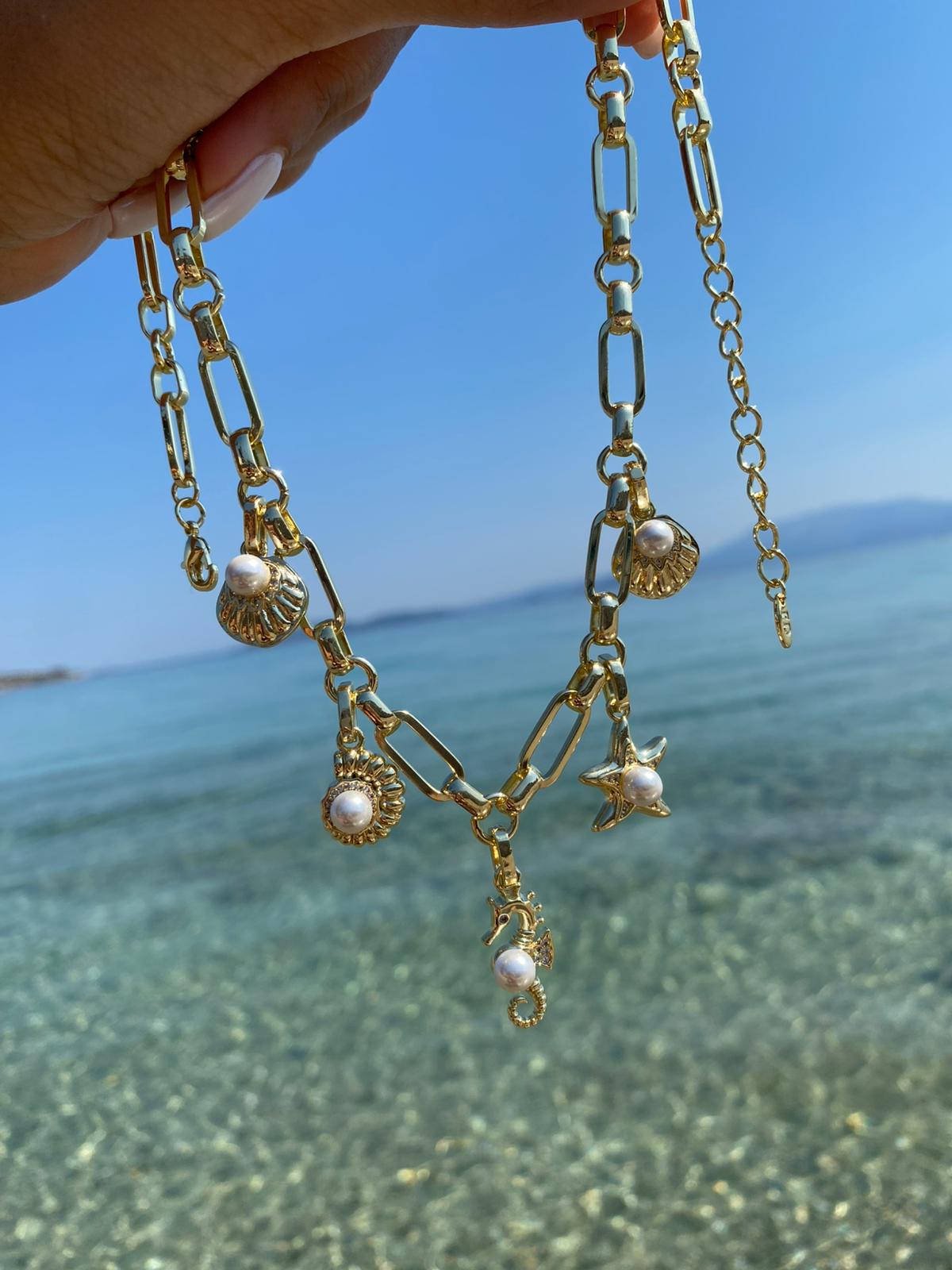 Sea Pearl Charm Choker
