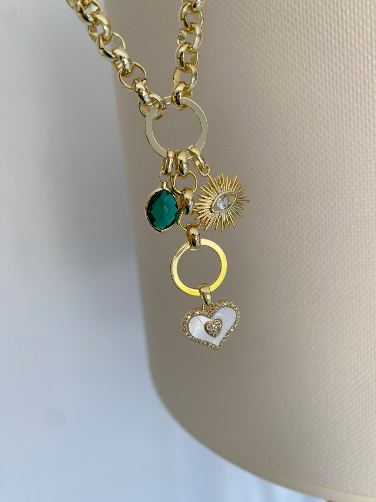 heart & sun charm choker
