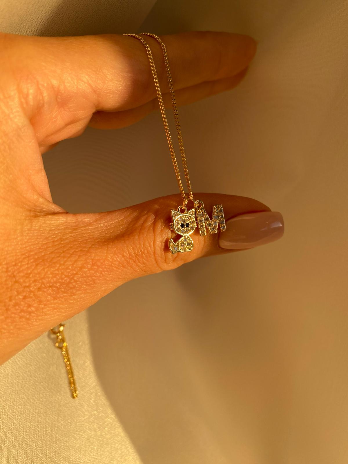 Pretty cat harf kolye