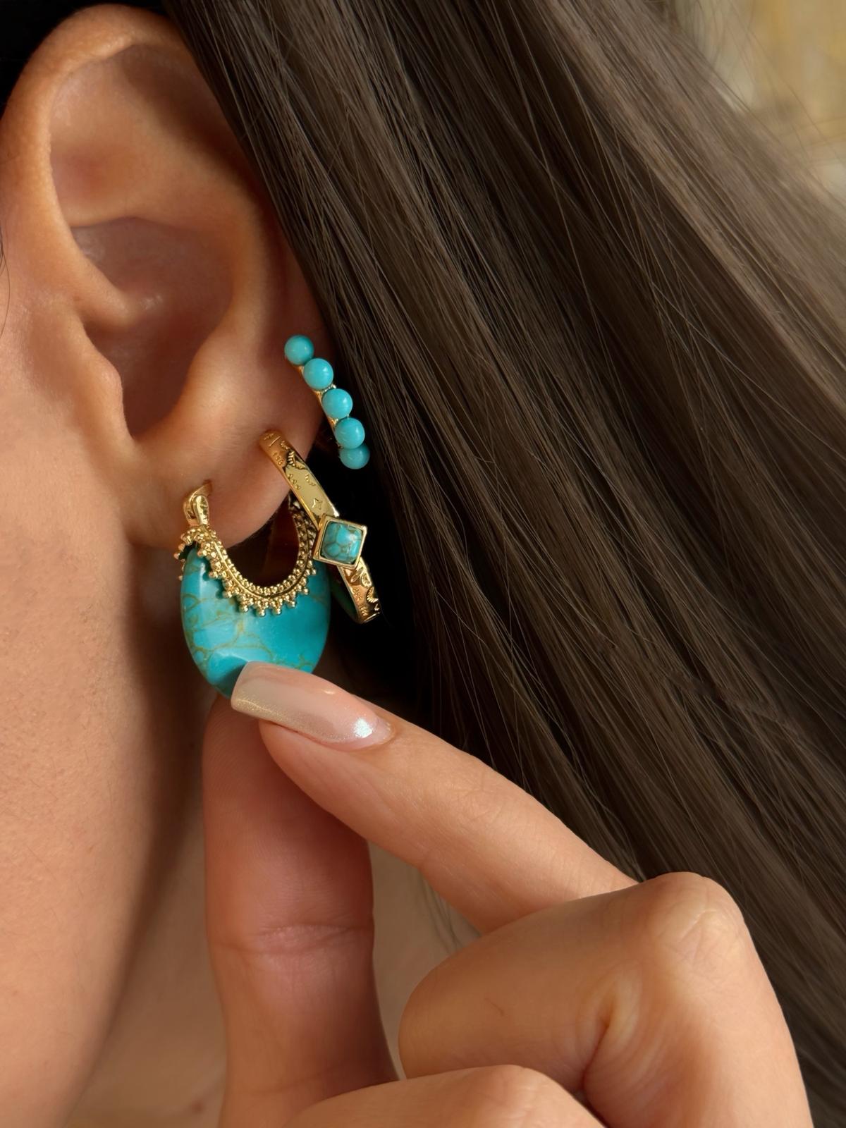 Turkuaz Loras Küpeler