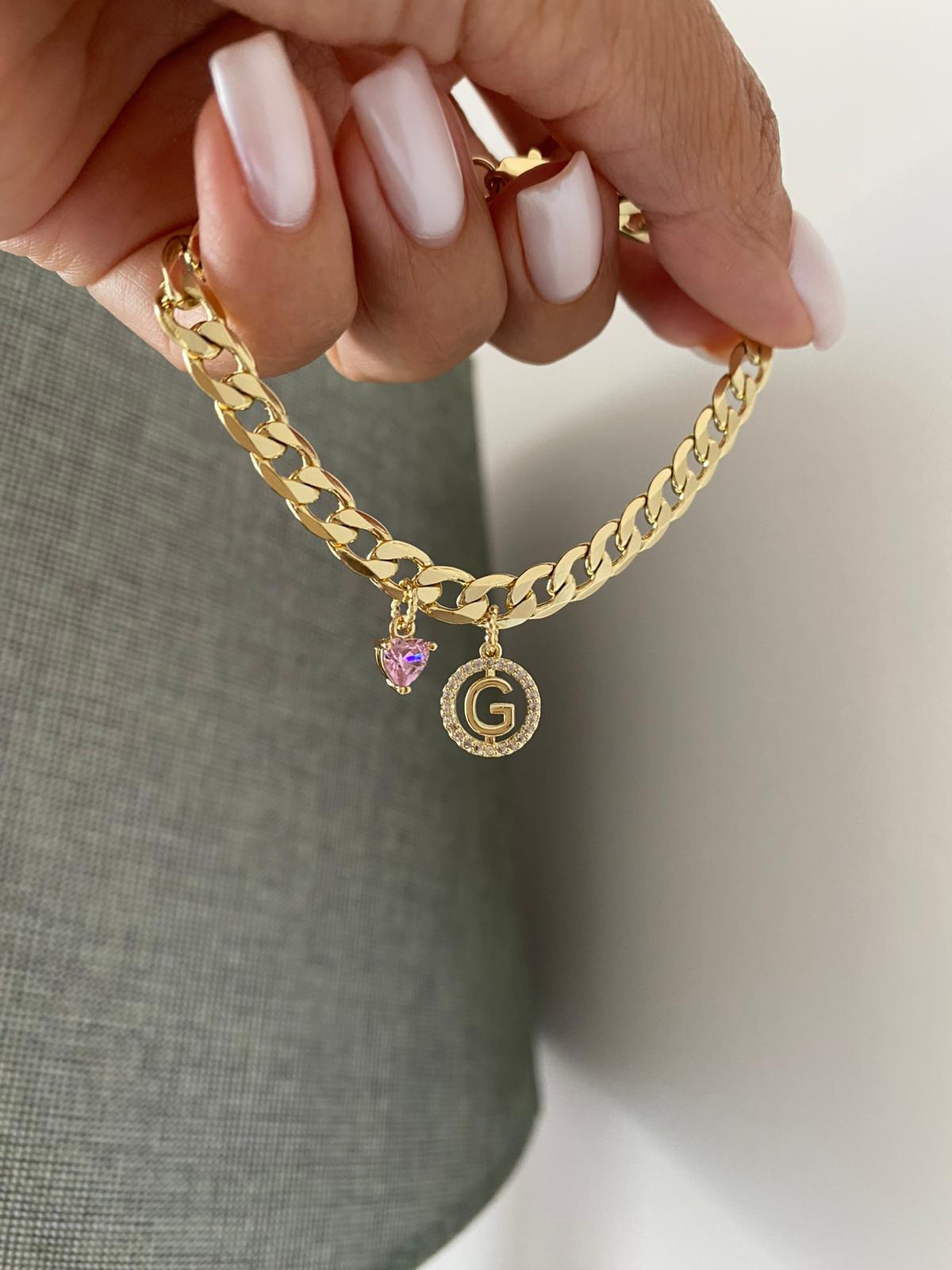 Pink Harf Bileklik