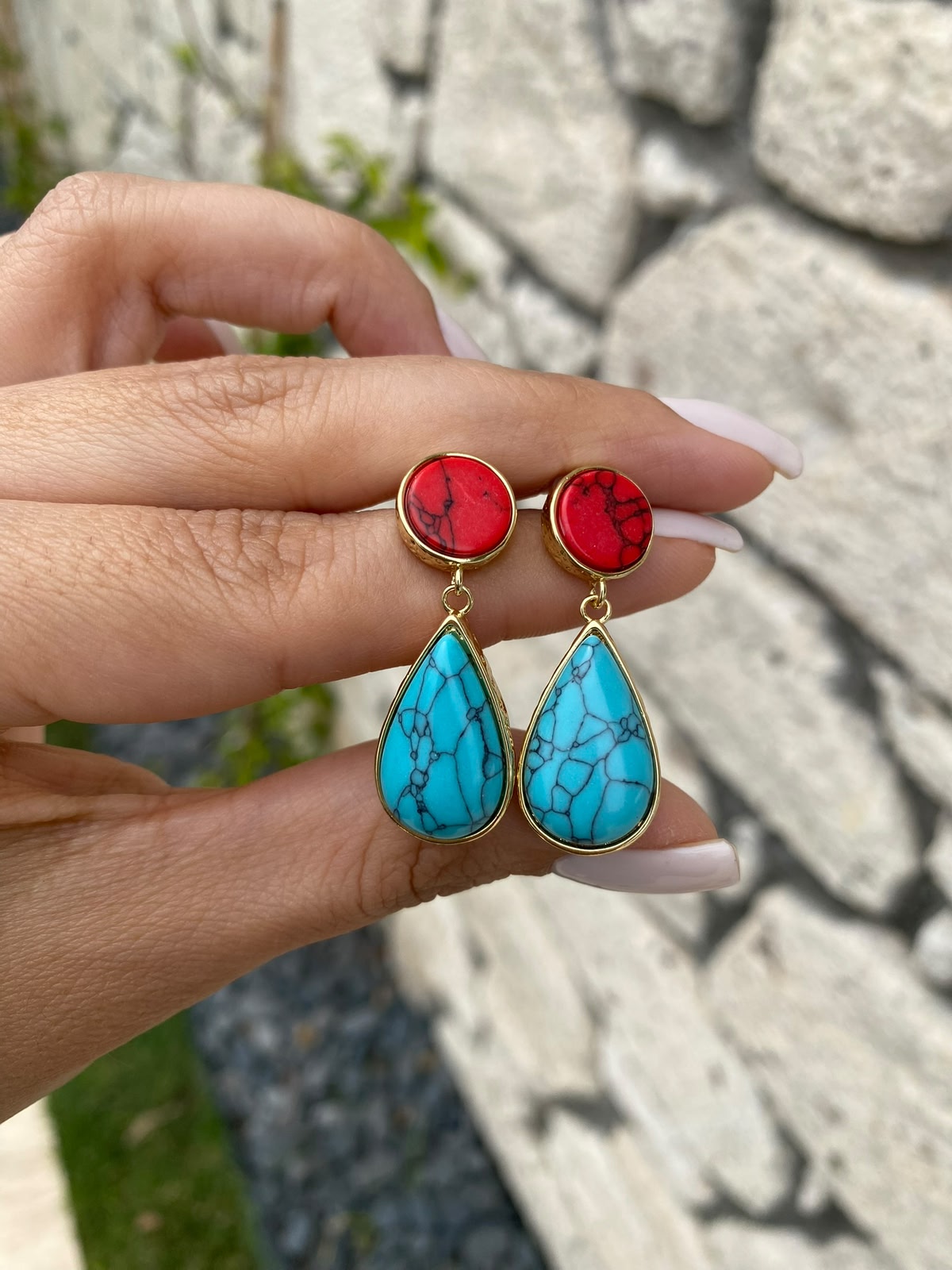Turkuaz & Red küpe