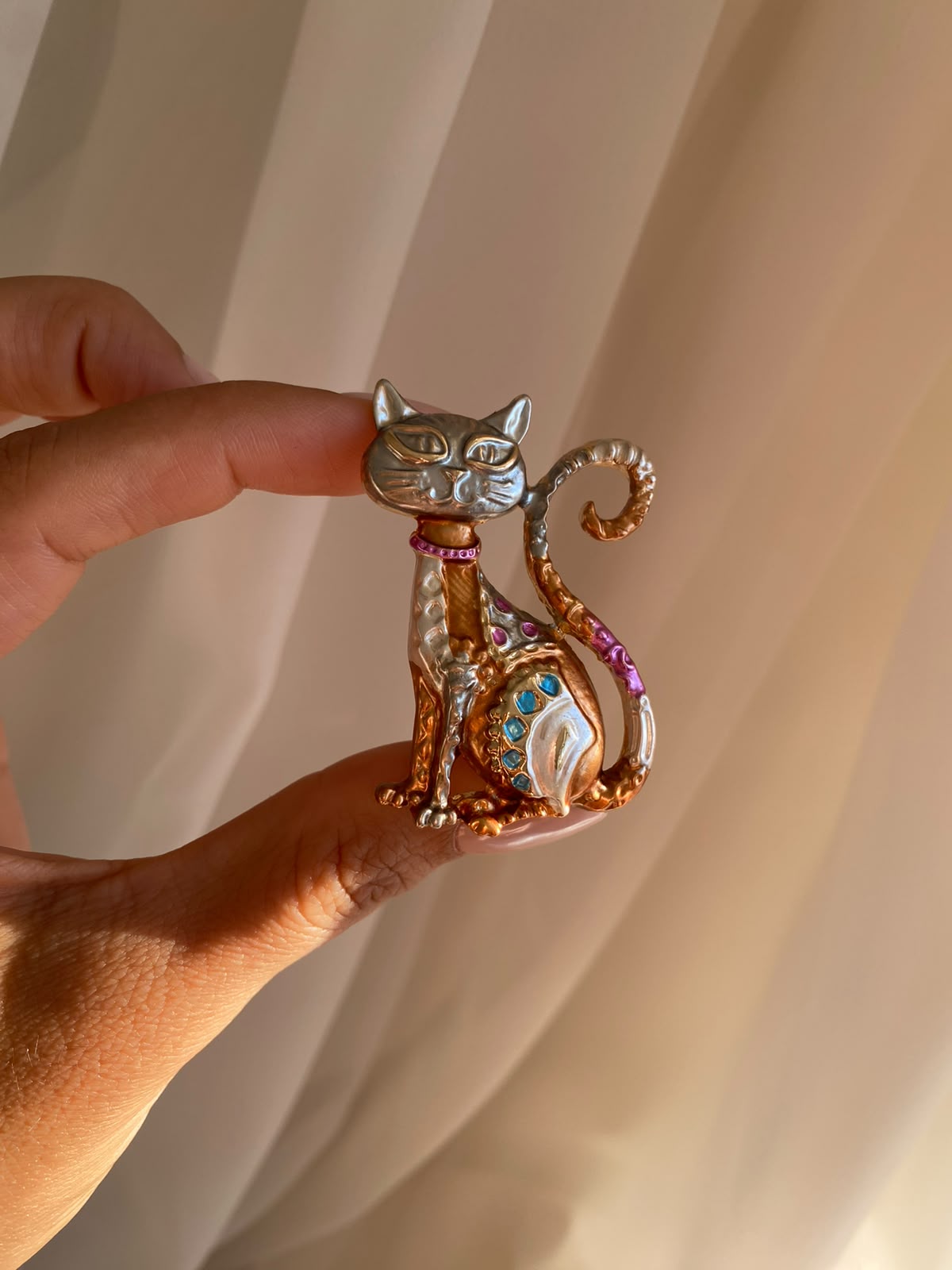 Colour cat broş