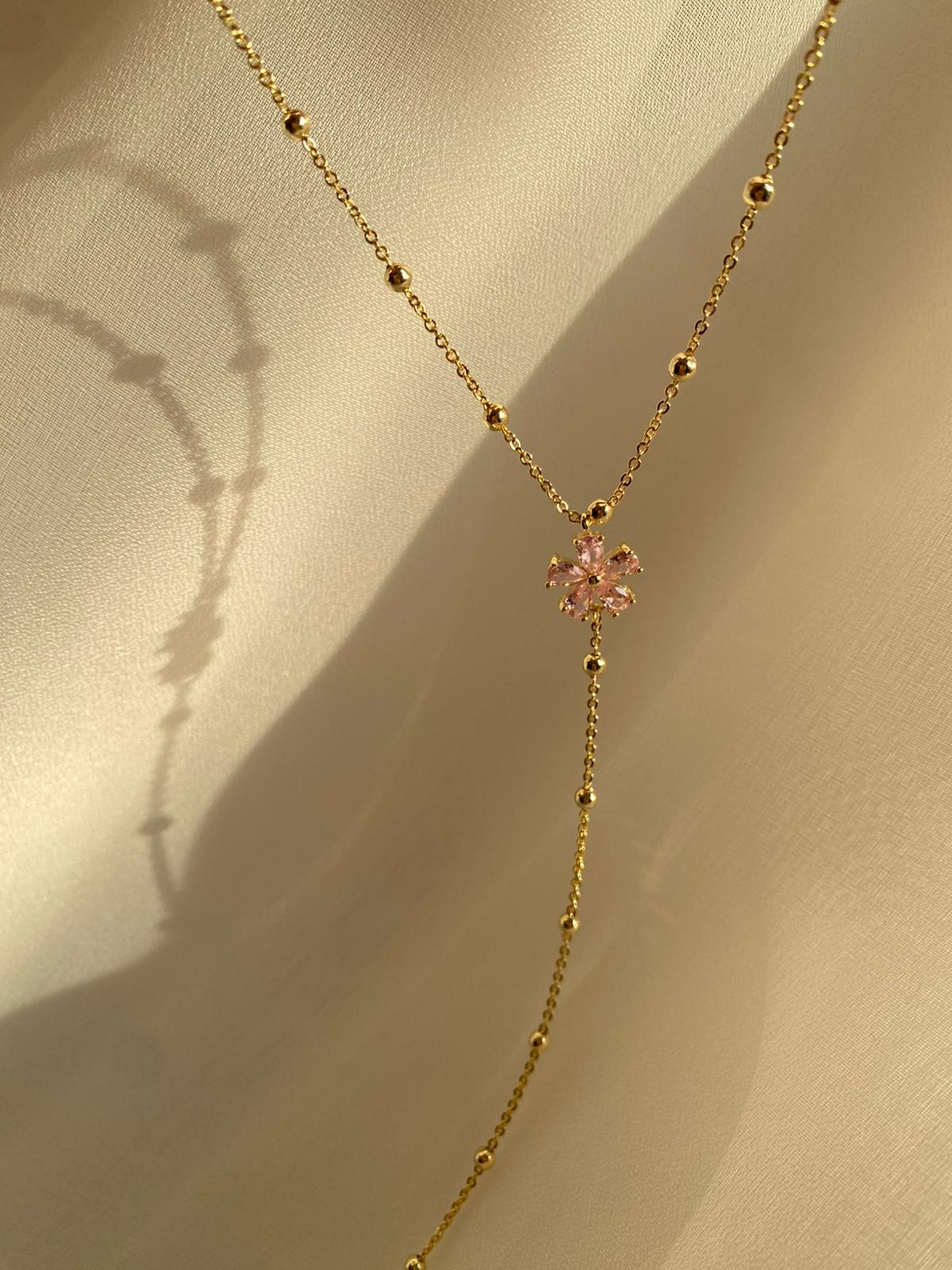 Pink Flower y kolye